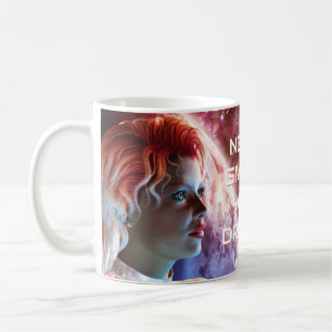 Never Give Up Your Dreams. Beautiful girl in space Coffee Mug
