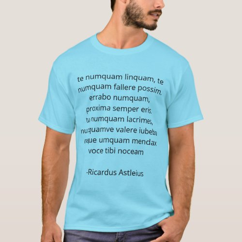 Never Gonna Give You Up Latin epigram T_Shirt