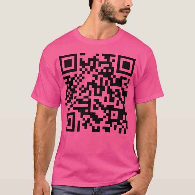 Never Gonna Give You Up Qr Code T-Shirt (Front)