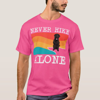 Never Hike Alone Flat-Coated Retriever Graphic Hik T-Shirt