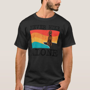 Never Hike Alone Irish Setter Graphic Hiking T-Shirt