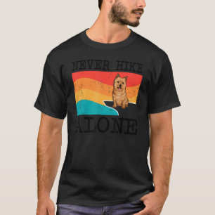 Never Hike Alone Norwich Terrier Graphic Hiking T-Shirt