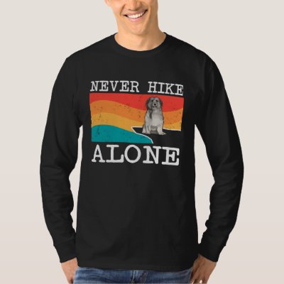 Never Hike Alone Pyrenean Shepherd Graphic Hiking T-Shirt