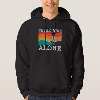 Never Hike Alone Rat Terrier Graphic Hiking Hoodie
