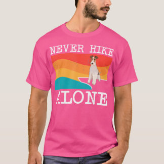 Never Hike Alone Wire Fox Terrier Graphic Hiking T-Shirt