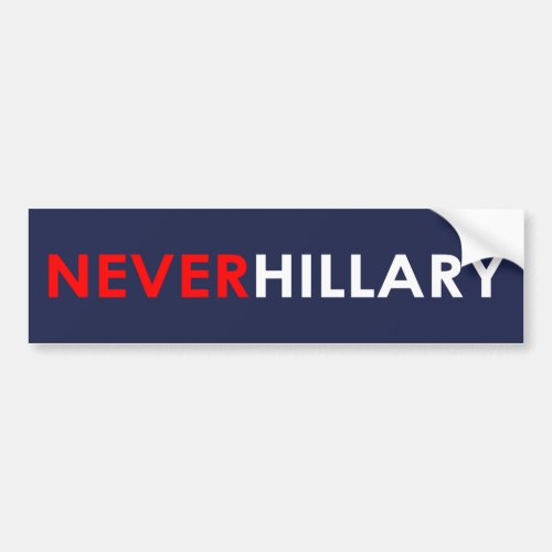 Never Hillary Bumper Sticker Blue