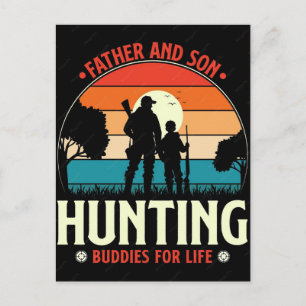 Never hunt alone vintage hunting holiday postcard