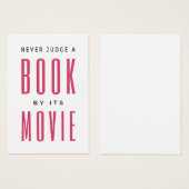 Never Judge A Book By It's Movie I (Front & Back)
