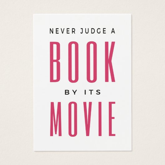 Never Judge A Book By It's Movie I (Front)