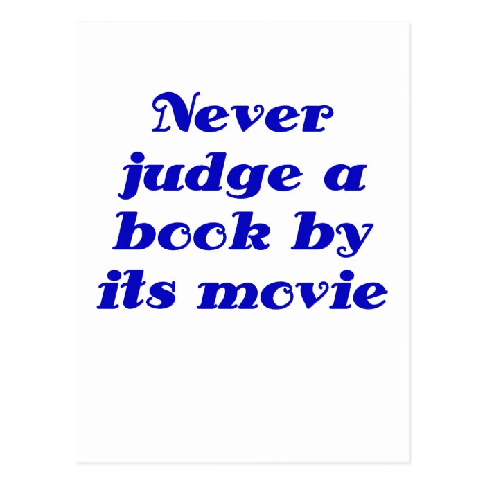 Never Judge a Book by its Movie Postcards