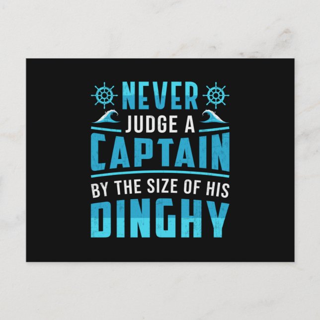 Never Judge A Captain Boat Sailing Boating Funny Postcard (Front)
