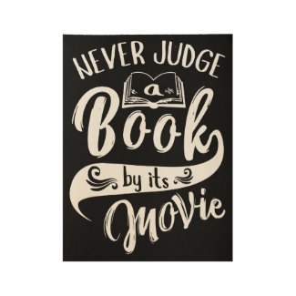 never judge book by its movie nerd t-shirts wood poster