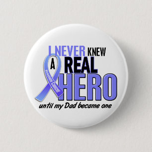 Never Knew A Hero 2 Dad Prostate Cancer Button