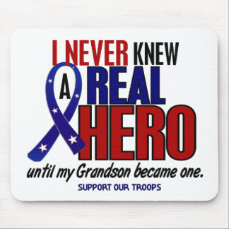 Never Knew A Hero 2 Grandson (Support Our Troops) Mouse Pad