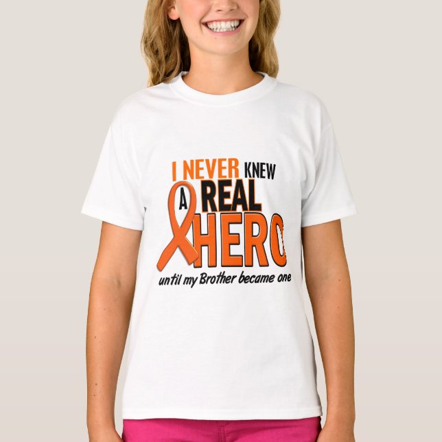 Never Knew A Hero 2 ORANGE (Brother) T-Shirt (Front)