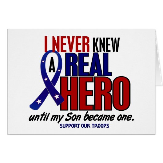 Never Knew A Hero 2 Son (Support Our Troops) Cards (Front Horizontal)