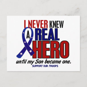 Never Knew A Hero 2 Son (Support Our Troops) Postcard