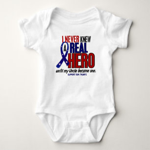 Never Knew A Hero 2 Uncle (Support Our Troops) Baby Bodysuit