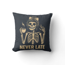 Never late skeleton cushion