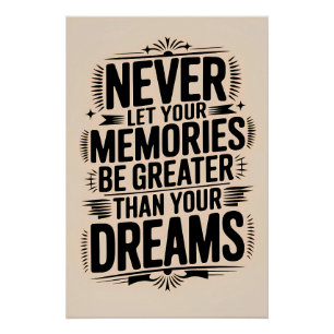 Never let your memories be greater than your dream poster