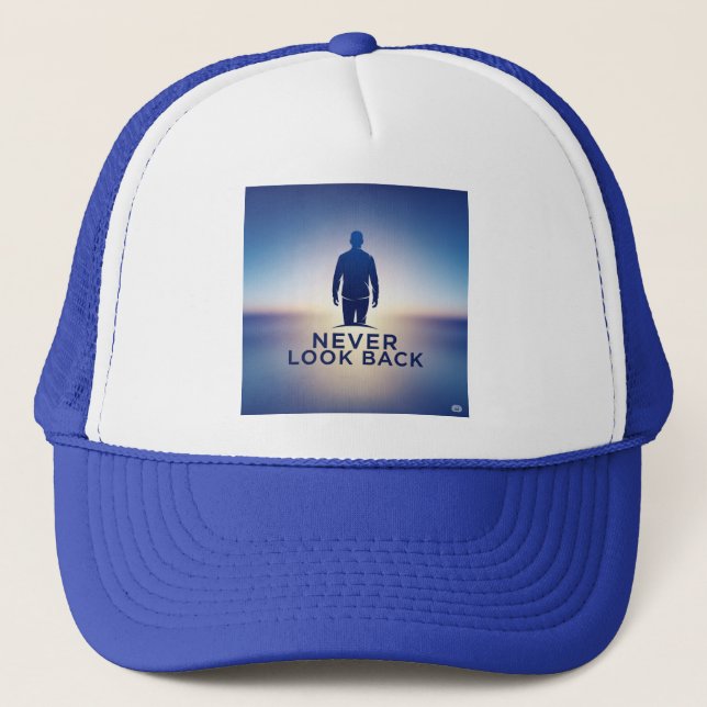 Never Look Back Logo: Embracing the Future Trucker Hat (Front)