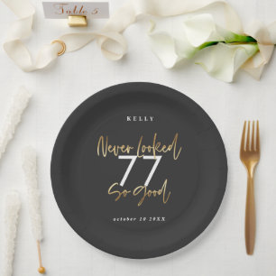 never looked so good gold Birthday party Paper Plates