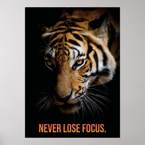 Never Lose Focus _ Tiger Success Entrepreneur Poster