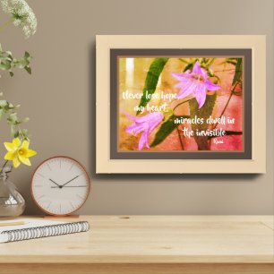 Never Lose Hope Rumi Inspirational Quote Framed Art