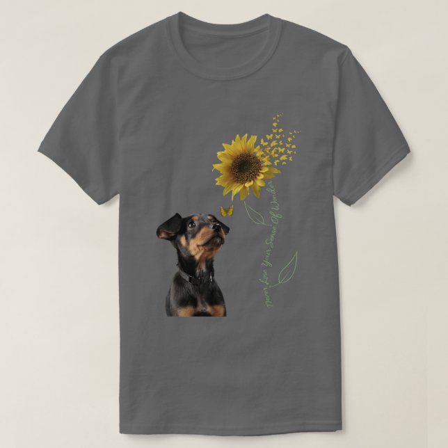 Never lose your sense of wonder puppy with sunflow T-Shirt (Design Front)