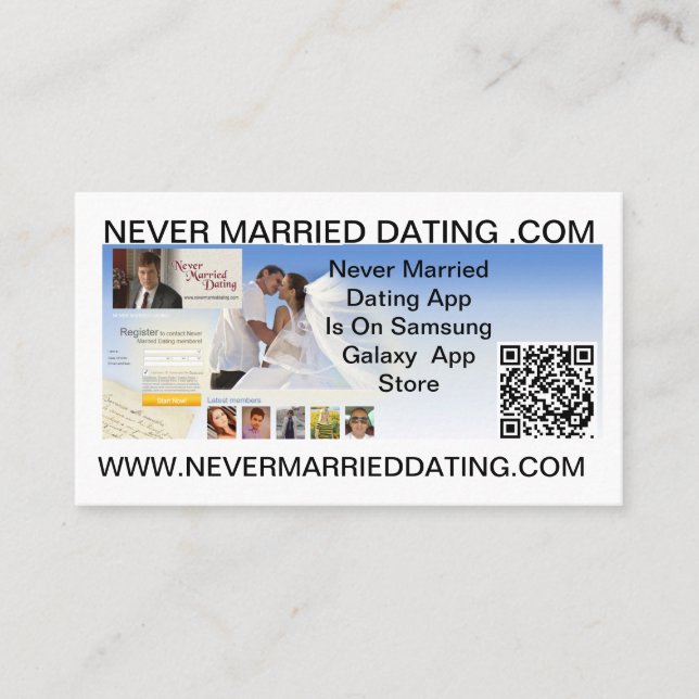 Never Married Dating . Com  Business Cards (Front)