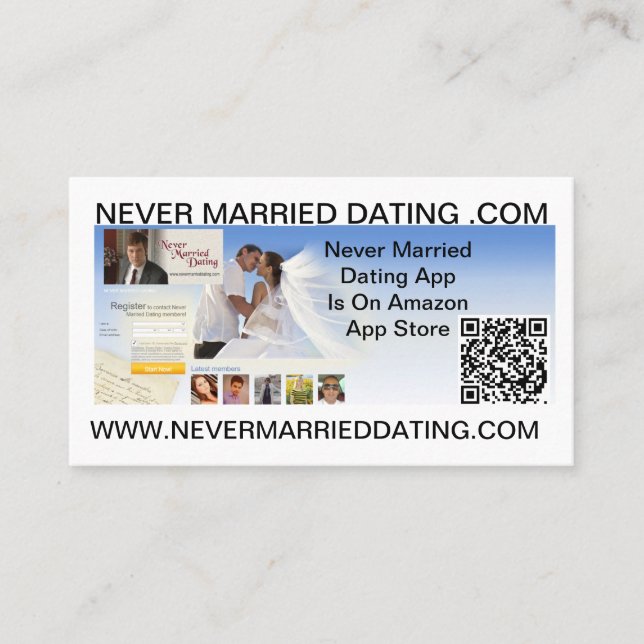 Never Married Dating . Com  Business Cards (Front)