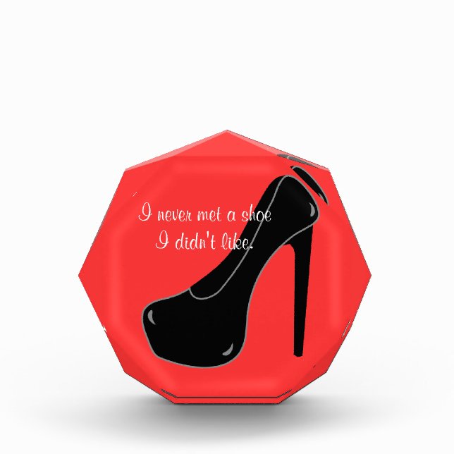 Never met a Shoe Acrylic Award (Front)