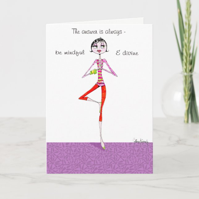 Never mind & drink some wine funny yoga pose card (Front)