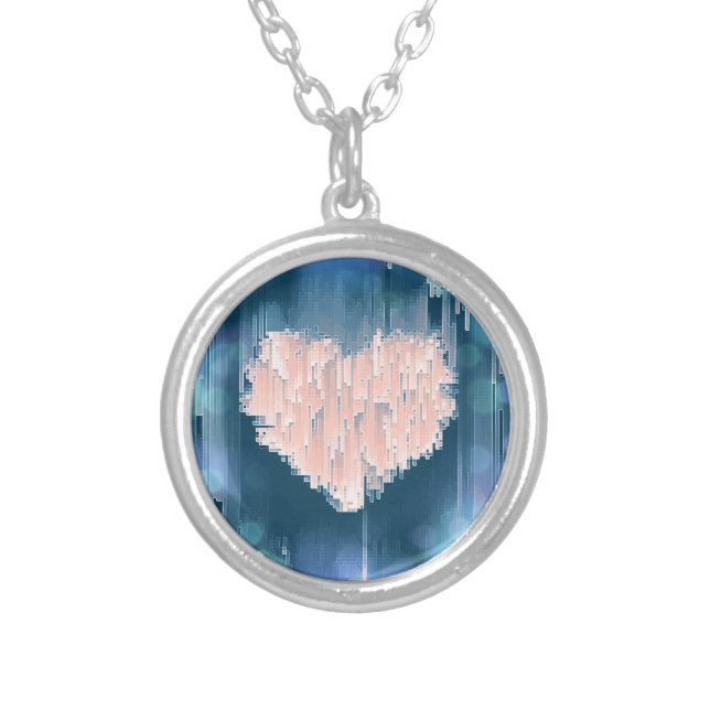 Never Mind This Heart  Silver Plated Necklace (Front)