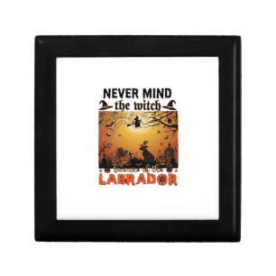 Never Mind Witch Beware Labrador Halloween Dog Pum Gift Box