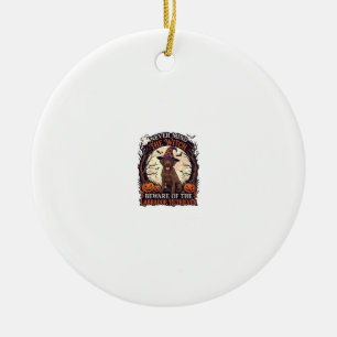 Never Mind Witch Beware Labrador Retriever Hallowe Ceramic Ornament