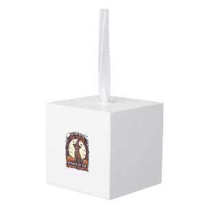 Never Mind Witch Beware Labrador Retriever Hallowe Cube Ornament