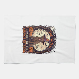 Never Mind Witch Beware Labrador Retriever Hallowe Kitchen Towel