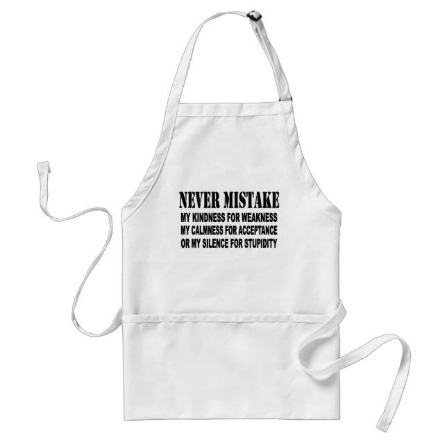 NEVER MISTAKE ADULT APRON (Front)