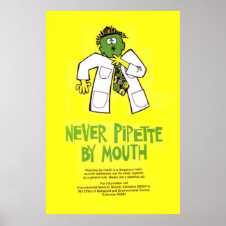Never Pipette by Mouth Poster