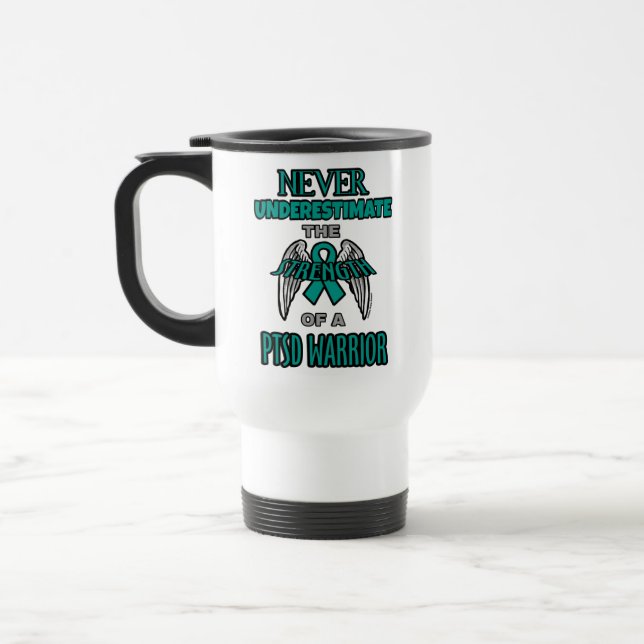 Never...PTSD Warrior Travel Mug (Left)