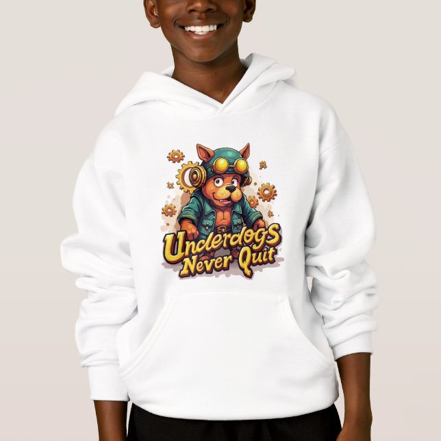 Never Quit Boys Hoodie – Underdog Day  (Front)