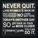 NEVER QUIT FAUX CANVAS PRINT<br><div class="desc">NEVER QUIT</div>