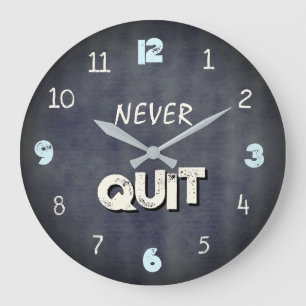 Never Quit Industrial Gym Large Clock