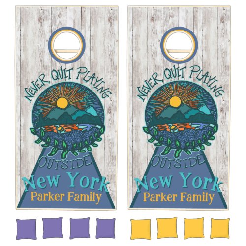 Never Quit Playing State Backyard Cornhole Set