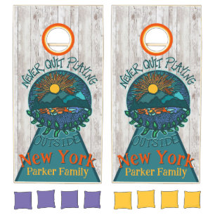 Never Quit Playing State Backyard Cornhole Set