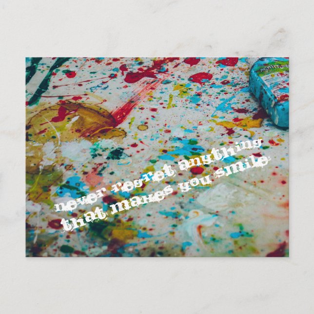Never regret anything postcard (Front)