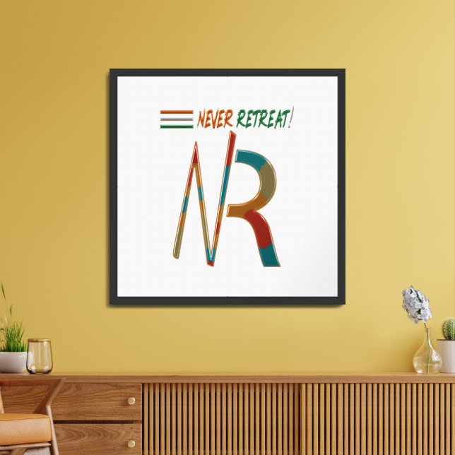 Never Retreat NR | Motivational Matte Poster (Living Room)
