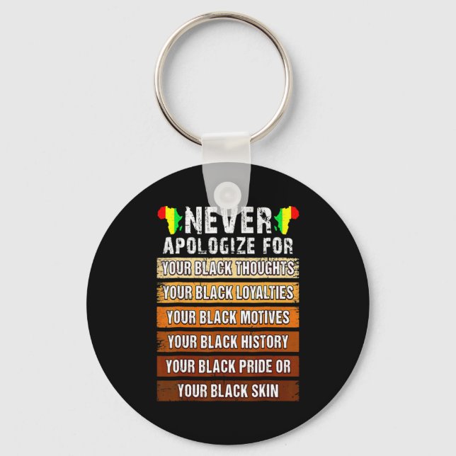 Never Retro Apologize Black History African Melani Keychain (Front)