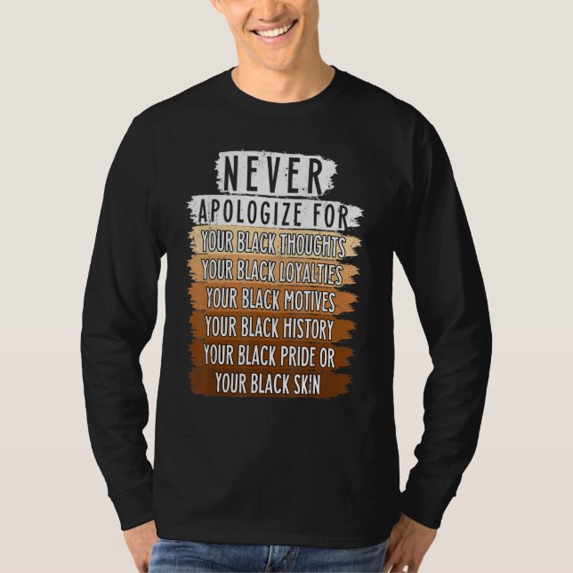Never Retro Apologize BLM Black History Month Mela T-Shirt (Front)
